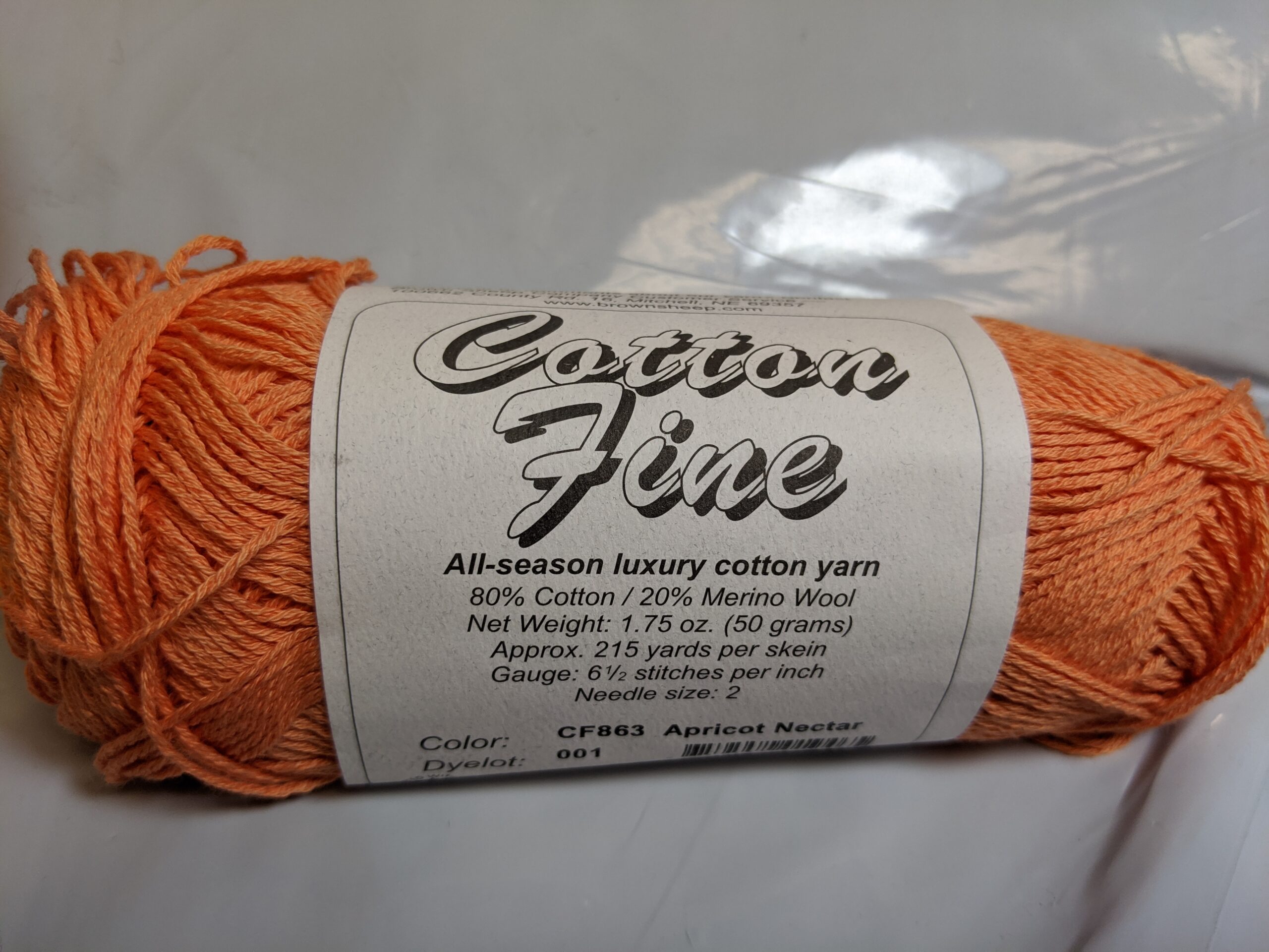Brown Sheep Cotton Fine – Apricot Nectar